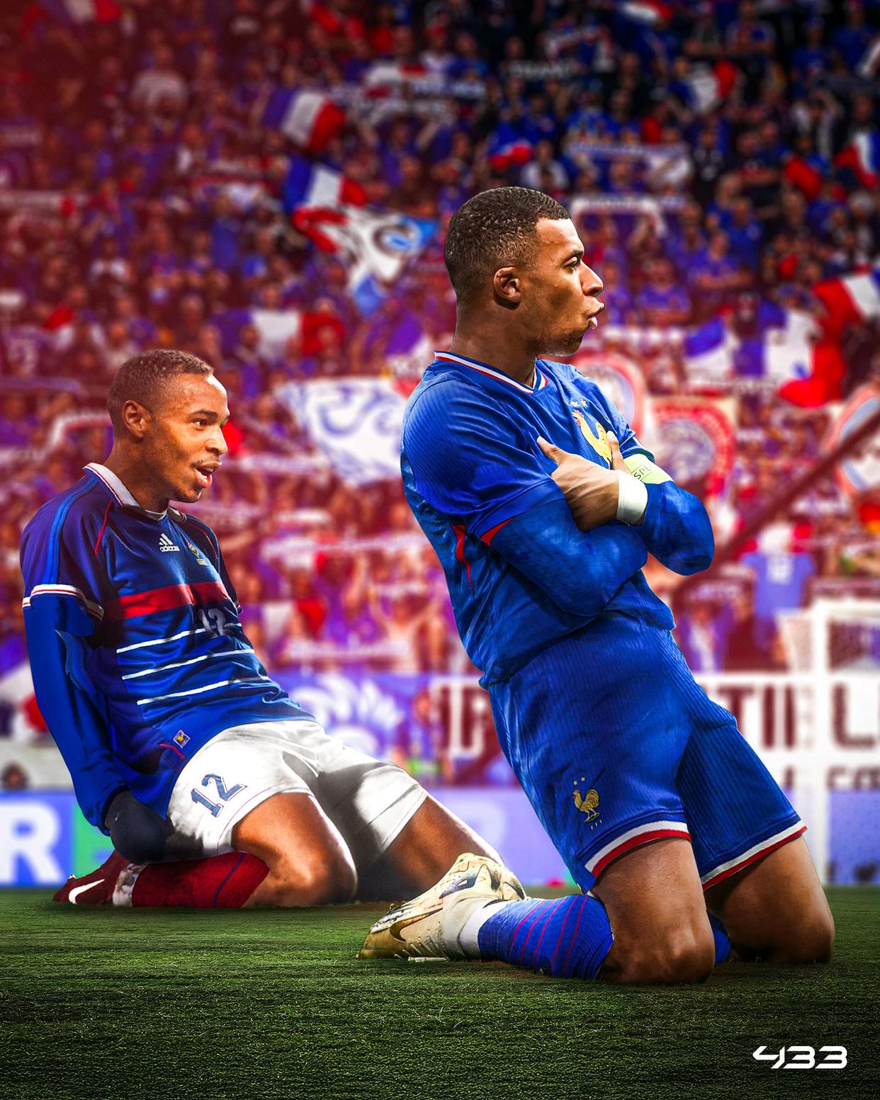 关于姆巴佩国家队生涯打进50球接近亨利和吉鲁的纪录的信息